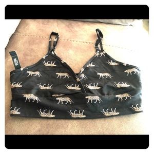 Victoria Sport Black Cheetah Crop Bra